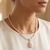 Dainty Faceted Pink Opal Gemstone Necklace (3mm beads) 