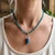 Dainty Faceted Blue Apatite Gemstone Necklace (3mm Beads) 