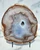 Blue Agate Slab with Druzy Quartz Pocket - Front Polished - No.94 