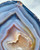 Banded Blue Agate Slab with Druzy Center - Front Polished - No.85 