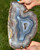 Banded Blue Agate Slab with Druzy Center - Front Polished - No.96 