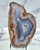 Banded Blue Agate Slab with Druzy Center - Front Polished - No.96 