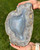 Banded Blue Agate Slab with Druzy Center - Front Polished - No.96 