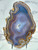 Large Banded Blue Agate Slab with Quartz Druzy Center - Front Polished - No.100 