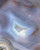 Large Banded Blue Agate Slab with Quartz Druzy Center - Front Polished - No.100 