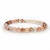 Fire Quartz elastic bracelet with 6mm beads on a plain white background