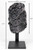 Black Amethyst cluster on stand No.117 with measurements, about 11.1 inches tall, 6.8 inches of crystal, and 4 inches wide