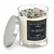 Winter crystal candle by New Moon Beginnings in a 7.75 oz glass jar with silver lid, topped with aquamarine, clear quartz and herbs
