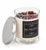 Be Merry holiday crystal candle by New Moon Beginnings in a 7.75 oz glass jar with silver lid, topped with red aventurine and crystals