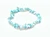 Larimar chip bead elastic bracelet on a white background