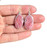 Rhodochrosite Polished Oval Dangle Earrings - Sterling Silver - No.467 