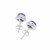 Charoite Polished Round Stud Earrings - Sterling Silver