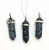Snowflake Obsidian Polished Point Pendant in Capped Setting