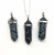 Snowflake Obsidian Polished Point Pendant in Capped Setting