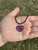 Amethyst Pendant with 28 Adjustable Black Cord - Polished Heart Pendant in Drilled Setting
