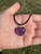 Amethyst Pendant with 28 Adjustable Black Cord - Polished Heart Pendant in Drilled Setting
