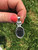 Black Tourmaline Raw Pendant in Bezel Setting - Sterling Silver