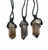Smoky Quartz Pendant in Cord - Raw Point Pendant in Cord Wrapped Setting
