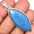 Angelite Polished Marquise Pendant in Bezel Setting - Sterling Silver - 484