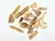 Raw copal amber pieces on white, natural color range from pale cream to deep honey