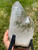 Raw Lemurian Quartz Crystal Point on Metal Stand - 17