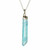 Aqua Aura Quartz Raw Point Pendant in Plated Setting
