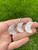 Selenite Polished Moon Pendant in Drilled Setting