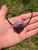 Amethyst Pendant on Cord - Polished Heart Pendant in Drilled Setting