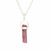 Pink Tourmaline Raw Pendant in Capped Setting
