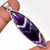 Chevron Amethyst Polished Marquise Pendant in Bezel Setting - Sterling Silver - 643