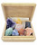 Healing Crystals Set with Wooden Box Raw