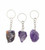 Dark Amethyst Crystal Keychain