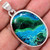 Chrysocolla Malachite Polished Oval Pendant in Bezel Setting - Sterling Silver - 982