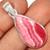 Rhodochrosite Polished Teardrop Pendant in Bezel Setting - Sterling Silver - 1722