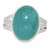 Aquamarine Ring in Sterling Silver, SIZE 8.5 US - Polished Oval Ring in Bezel Setting - 940