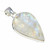 Rainbow Moonstone Raw Teardrop Pendant in Bezel Setting - Sterling Silver - 255