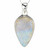 Rainbow Moonstone Raw Teardrop Pendant in Bezel Setting - Sterling Silver - 262