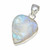Rainbow Moonstone Raw Triangle Pendant in Bezel Setting - Sterling Silver - 276