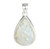 Rainbow Moonstone Raw Teardrop Pendant - Sterling Silver - No.275 