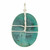 Malachite Polished Oval Pendant in Wire Wrapped Setting - Sterling Silver - 137