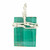 Malachite Polished Rectangle Pendant in Wire Wrapped Setting - Sterling Silver - 135