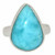 Larimar Ring in Sterling Silver, SIZE 6 US - Polished Teardrop Ring in Bezel Setting - 1869