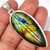 Labradorite Polished Teardrop Pendant in Bezel Setting - Sterling Silver - 233