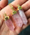 Rose Quartz Polished Point Pendant in Capped Gold Metal Setting