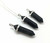 Black Tourmaline Polished Point Pendant in Capped Metal Setting