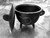 Black Cast Iron Cauldron with Triple Moon