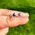 Lapis Lazuli Polished Moon Earrings in Stud Setting - Sterling Silver