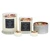 Winter Spice Candle size options side by side: glass jars, 8 oz tin and tealights
