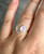 Crescent Moon Rainbow Moonstone Ring in Sterling Silver, SIZE 6 to 9 US - Polished Round Ring in Bezel Setting -