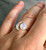 Crescent Moon Rainbow Moonstone Ring in Sterling Silver, SIZE 6 to 9 US - Polished Round Ring in Bezel Setting -